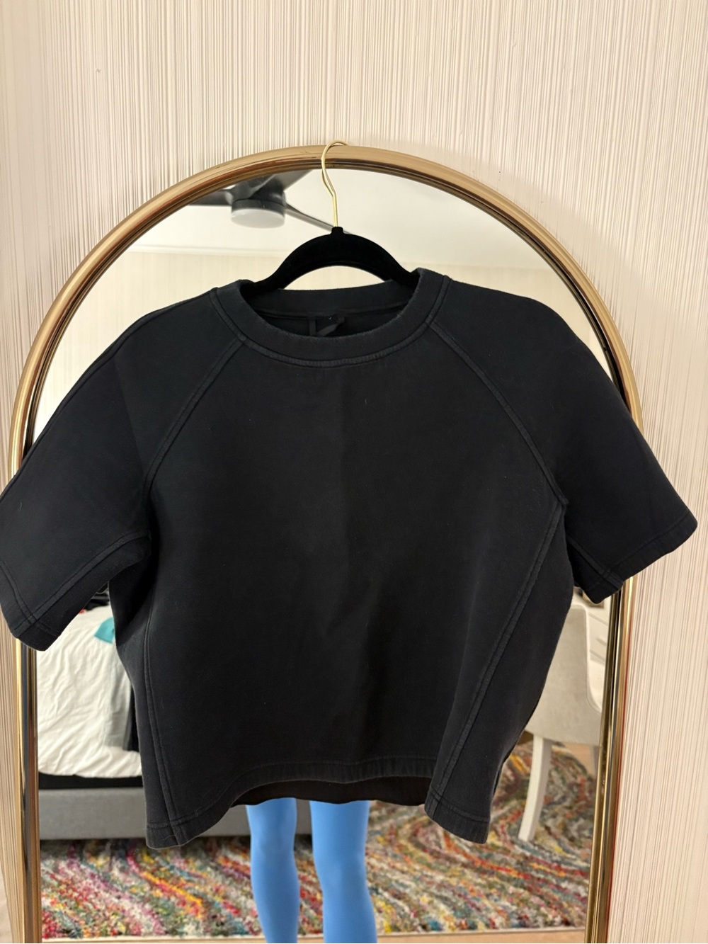 lululemon athletica Black Short-Sleeve Boxy Sweatshirt